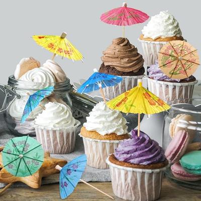 50 Stück Sonnenschirm Verschiedene Farben Cocktail-Schirm Getränke-Schirm Zahnstocher für Getränke & Essen Dekorativ für Party Hawaiianische Party Kindertag