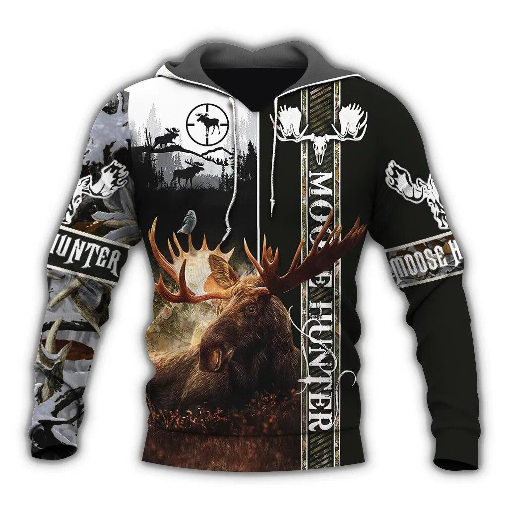 Pánska mikina s kapucňou Boar Hunter Lov zvierat Camo Tattoo Pulover Harajuku Ležérne mikiny ELK Hunte Oversized oblečenie s 3D potlačou