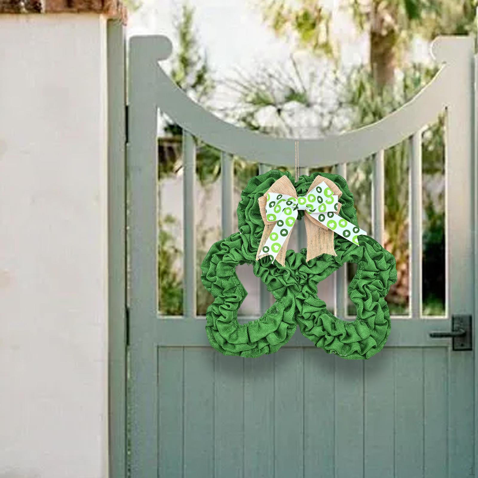 

Shamrock Bow ST Patrick s Day Wreath Clover Sign Spring Front Door for Party Office Living