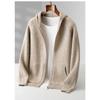 Felpa Cardigan con Zip Spessa da Uomo Maglione Lavorato a Maglia in Lana Merino Casual Larga Autunno Inverno Felpa Calda Giacca a Manica Lunga