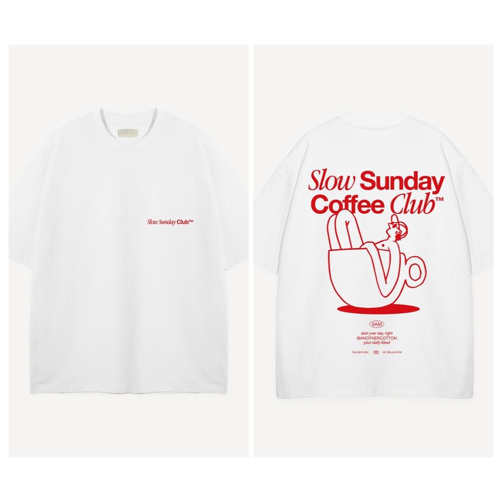 Koszulka Slow Sunday Coffee Club Letnia Codzienna Bawełniana Damska Męska 2026 Kolejna Bawełniana Krótki Rękaw Wygodna Oddychająca Damska Męska Odzież