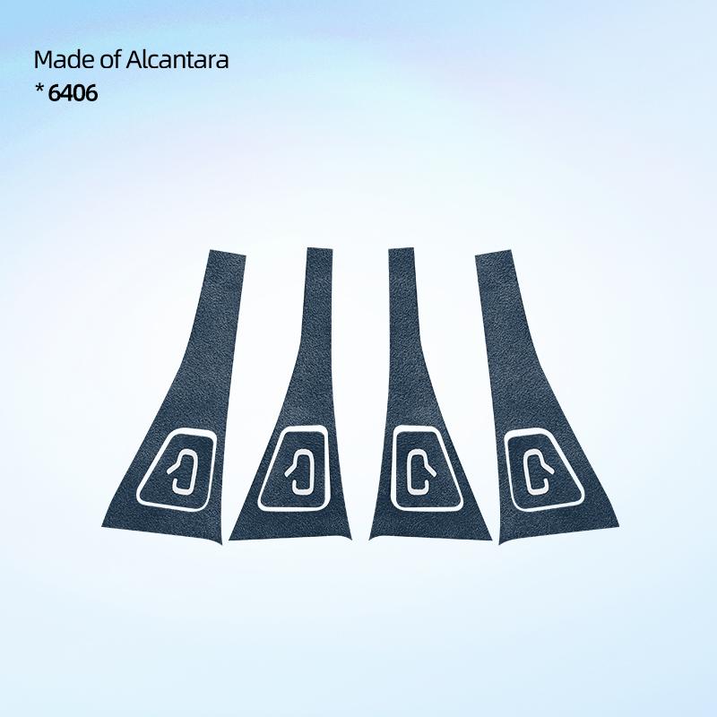AAAIT1 Car Window Control Panel Trim Sticker for Tesla Model 3 Model Y 2023-2018 Alcantara Door Lifting Switch Button Decor Cover