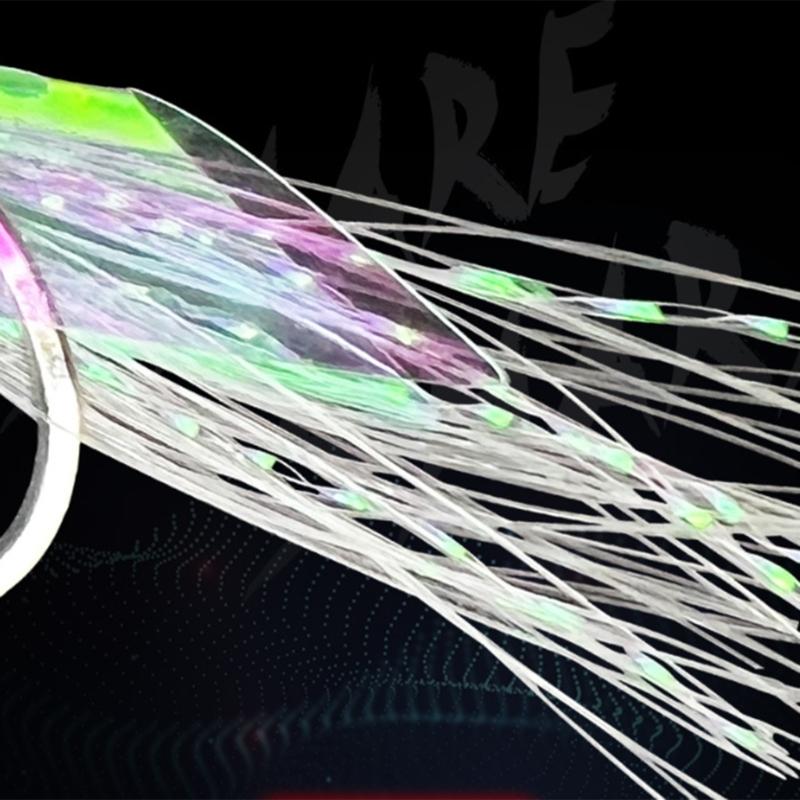 5Pcs Glows Fishhooks Fishing Hook for Salt/Freshwater, Luminous Fishing Rig Fishing Lures Baits Rig Fish Skin Sea Rig
