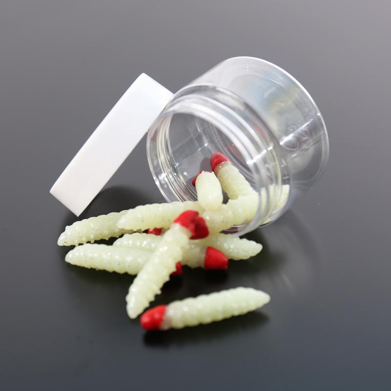 12Pcs Floating Worm Lures 1.1G/38Mm Trout Fishing Soft Lure Shrimp-Scented Bait Artificial Silicone Trout Plastic Baits