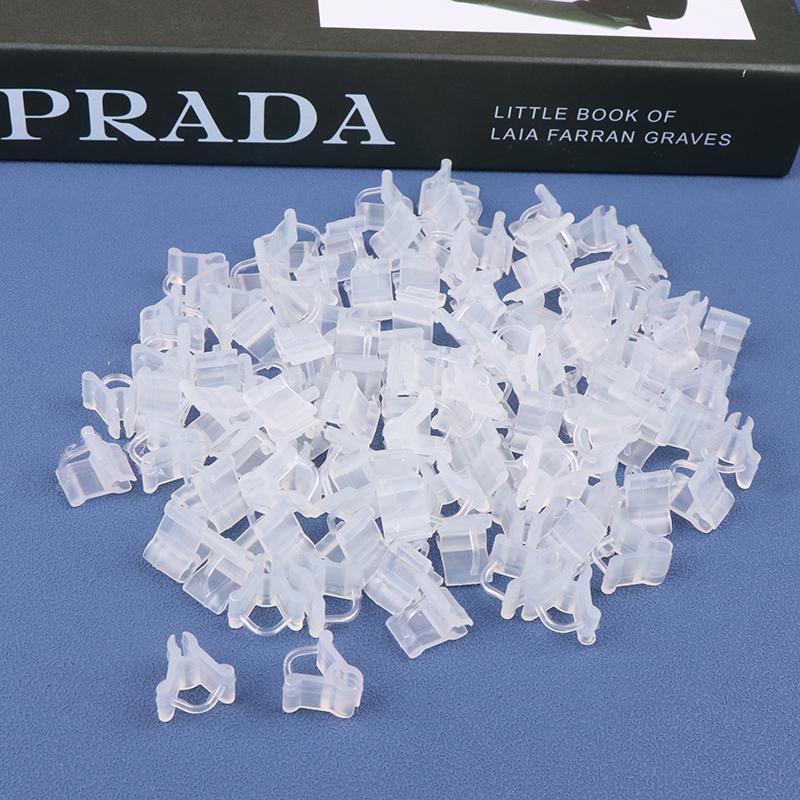 100Pcs Plants Graft Clips Plastic Garden Tools For Cucumber Eggplant Watermelon Round Mouth Flat Mouth Anti Fall Clamp