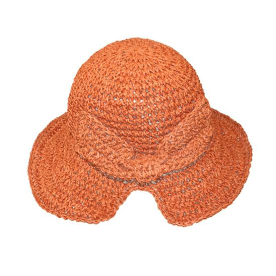 Women's Foldable Japanese Straw Sun Hat with Bow - Casual Summer Bucket/Fisherman Style for Travel & Sun Protection