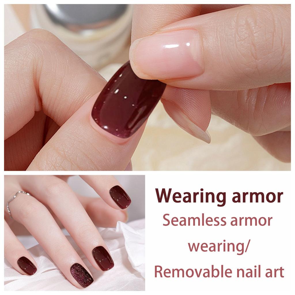 Manicure Wearable Nail French No Tracse Wearable Nail Removable Manicure French Wearable Manicure Fake Nail Stickers 5ml