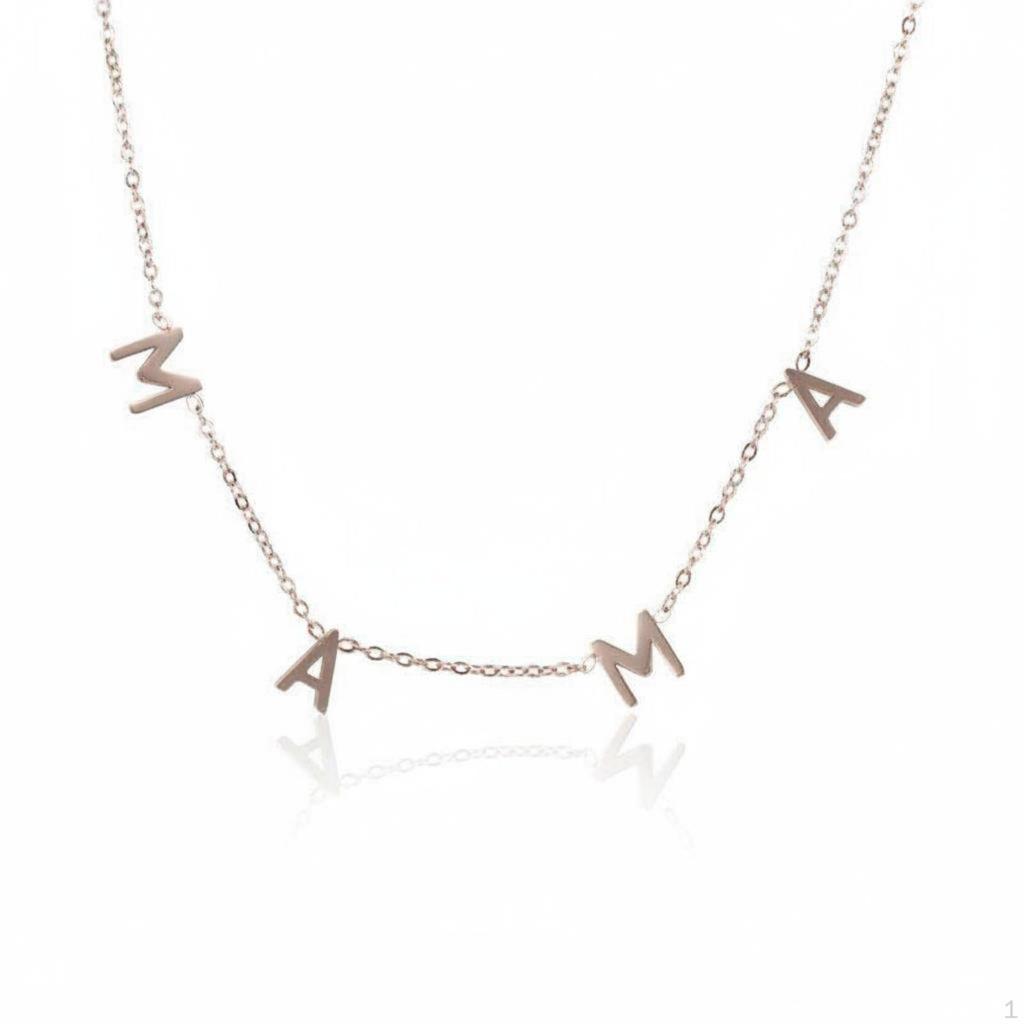 MAMA Letter Necklace Stainless Steel Mom Phrase Tarnish Resistant