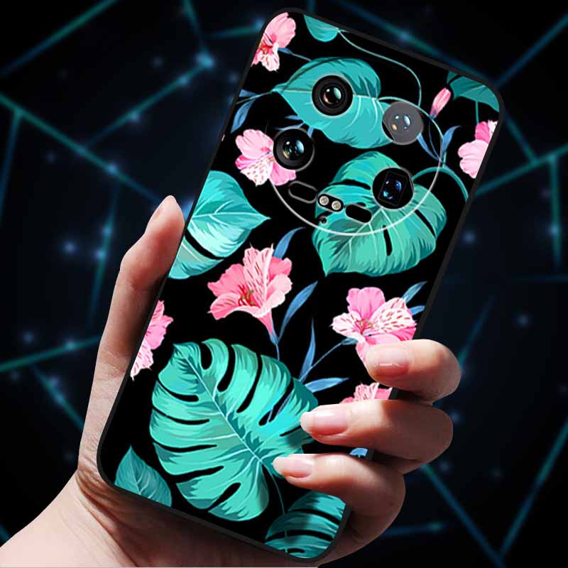 Pour Xiaomi 14 Ultra Coque 15Ultra 13Ultra Pare-chocs Souple en Silicone Fleurs 3D Gaufrées Coques de Téléphone pour Xiaomi 15 Ultra Coque Arrière Funda