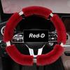 Four Seasons Universal 38cm Car Steering Wheel Cover With Bling Rhinestones Diamond Fur Furry Rhinestone Mosaic Car Accessories
