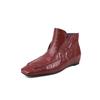 Fashion 2025 NEW Autumn Women Shoes Square Toe Med Heel Women Boots Genuine Leather Ankle Boots Winter Elegant Modern Boots