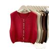 Regenbogen-Strickweste ärmellos - Damen Locker Rundhals Layering Pullover für Frühling & Herbst