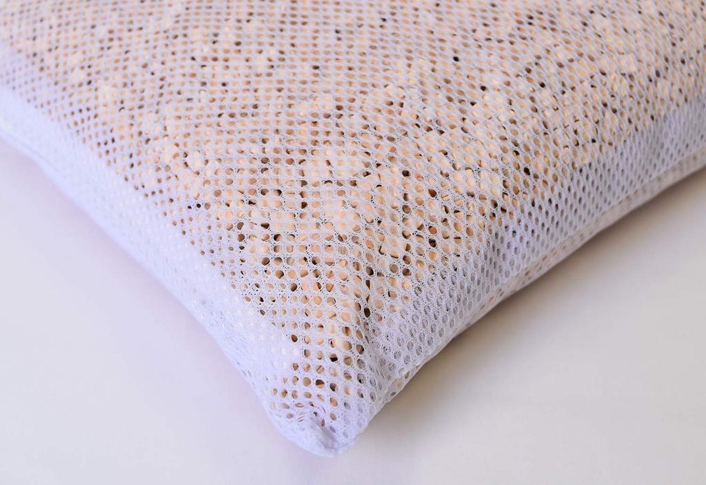 Kiso Crafts Made in Wooden Hinoki Square Ball Mesh Bag Pillow Cover Get Stuffy Pillow, Japan, (Medium), Included, Included, Doesn't