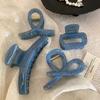 Vintage Delicate Geometric Hollowed-out Blue Polka-Dot Hair Claw Simple Fashion Pvc Large Shark Clip Hair Accessories