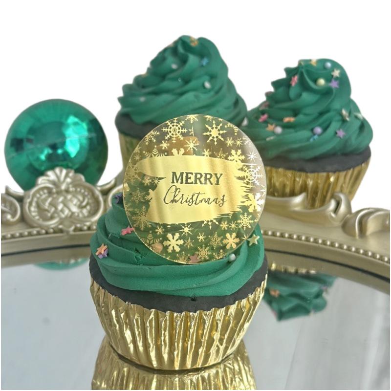 8Pcs Gold Happy Mother's Day Best Mom Ever Heart Cupcakes Toppers Acrylic Party Baking Cakes Dessert Decorations Supplies