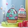 10pcs Colorful Easter Egg Bags Flower Heart Easter Paper Gift Bags Cute with Handles Candy Snacks Present Bags Party Favors