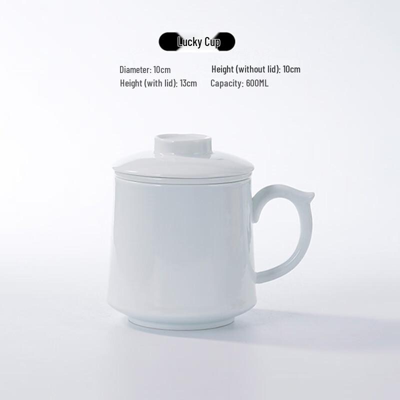 ZISIZ Ceramic Office Tea Cups with Filter (10-Pack)