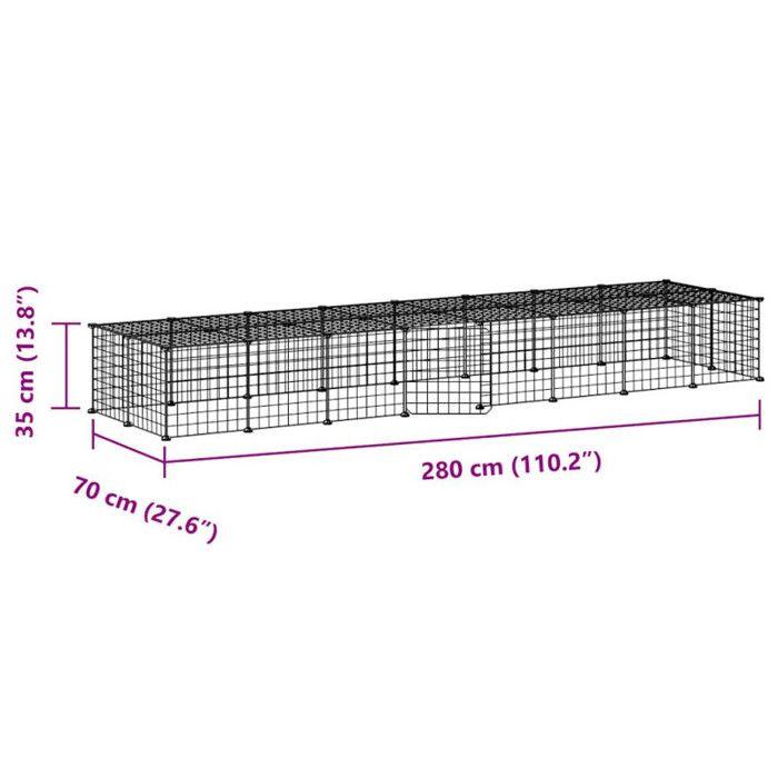 3114057 vidaXL Cage animaux de compagnie à 36 panneaux et porte Noir 35x35 cm