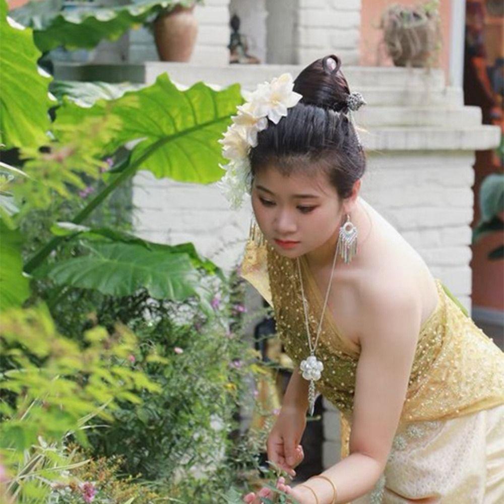 Girl Hair Accessories Metal Hair Sticks Thai Headdress Ancient Style Headwear Tassels Hairpin