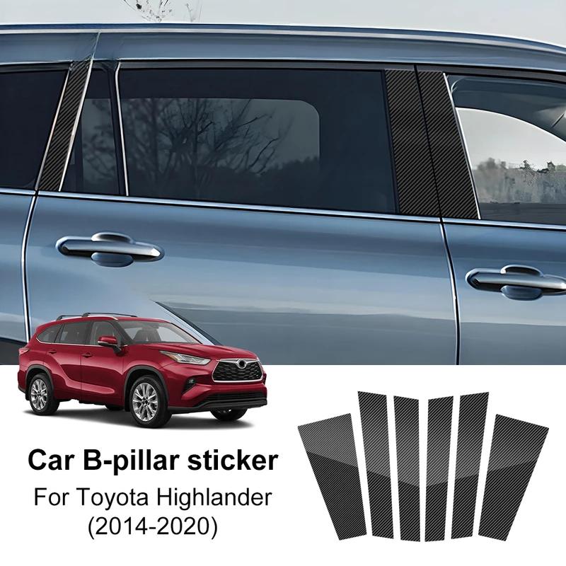 For Toyota Highlander Crown Kluger 2014-2020 2015 2016 2017 2018 2019 Window Door Column Deal B Pillar Post Cover Trim Sticker.