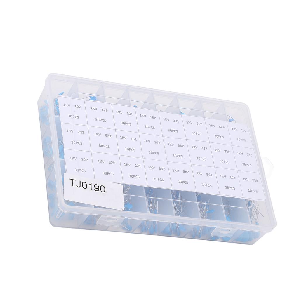 700Pcs Ceramic Capacitor 1KV High Voltage 24 Values Assortment Kit Set for Radio TV