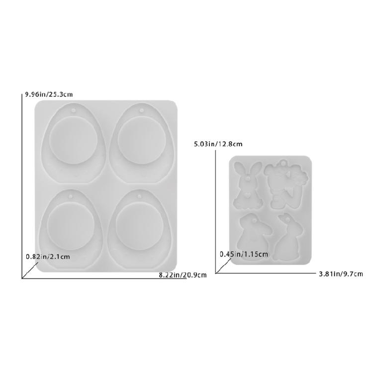 Easter Eggs/Hare Silicone Molds 4 Cavities Resin Jewelry Molds for Soap Candle Resin Jewelry Making Holiday Decoration