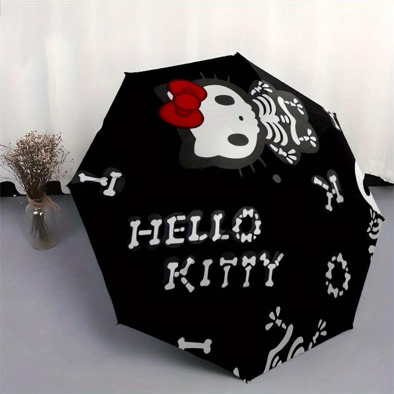 1pc Skeleton Hello Kitty PatternUmbrella with Plastic Handle,Suitable for All Seasons Home Travel Outdoor UmbrellaSanlio232