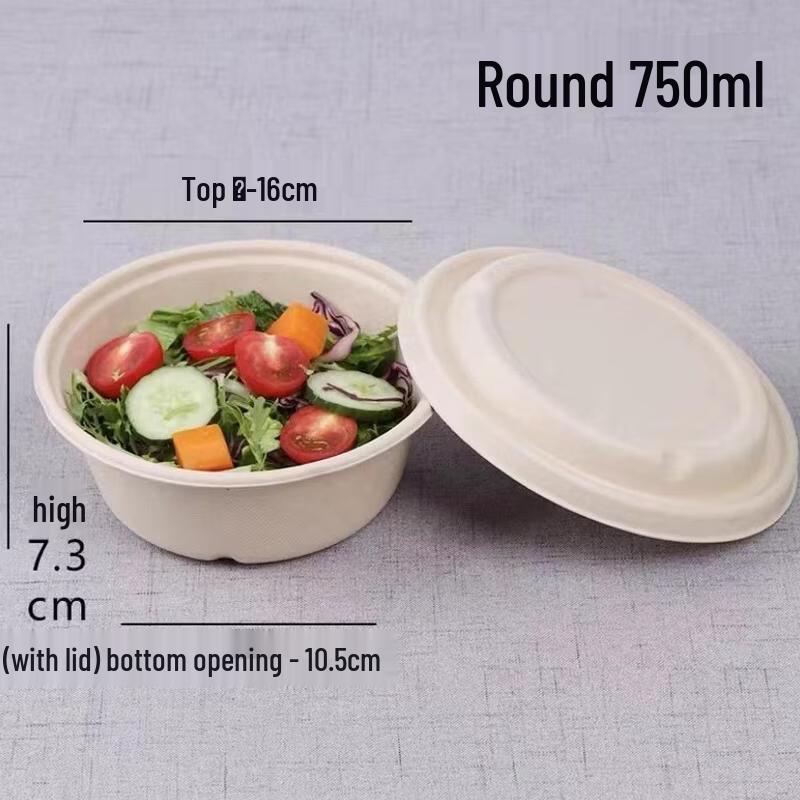 Disposable 750ml Wheat Straw Pulp Bowl