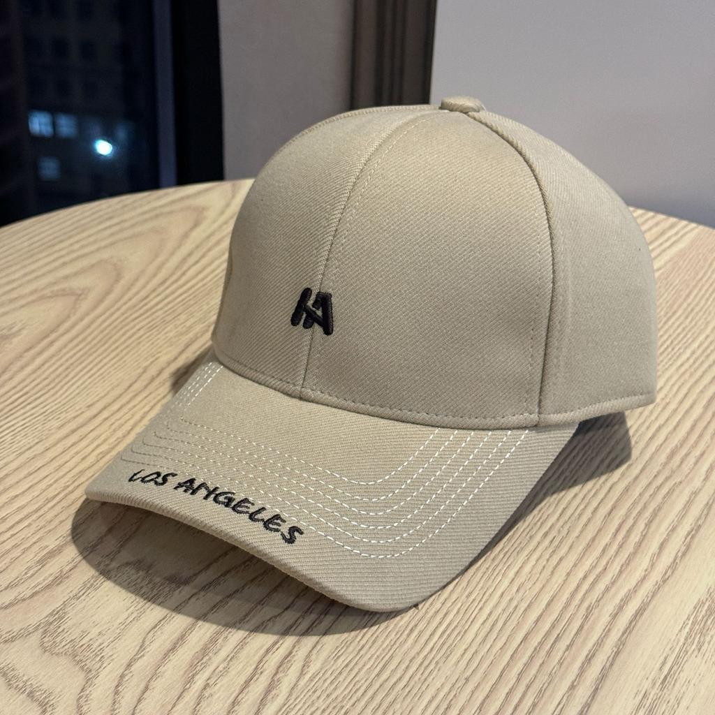 New Autumn and Winter Warm and Versatile Hard Top Woolen Baseball Hat for Women Casual Letter Embroidery Top Slim Peaked Cap