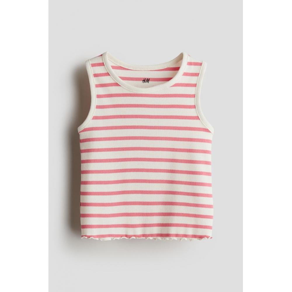 

Топ без рукавов в рубчик HM с розовой полоской