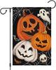 Heyfibro Welcome Halloween Pumpkin Garden Ag 12 X 18 Inch Vertical Double Sided Burlap, Ghost Spider Web Yard Ags for Se