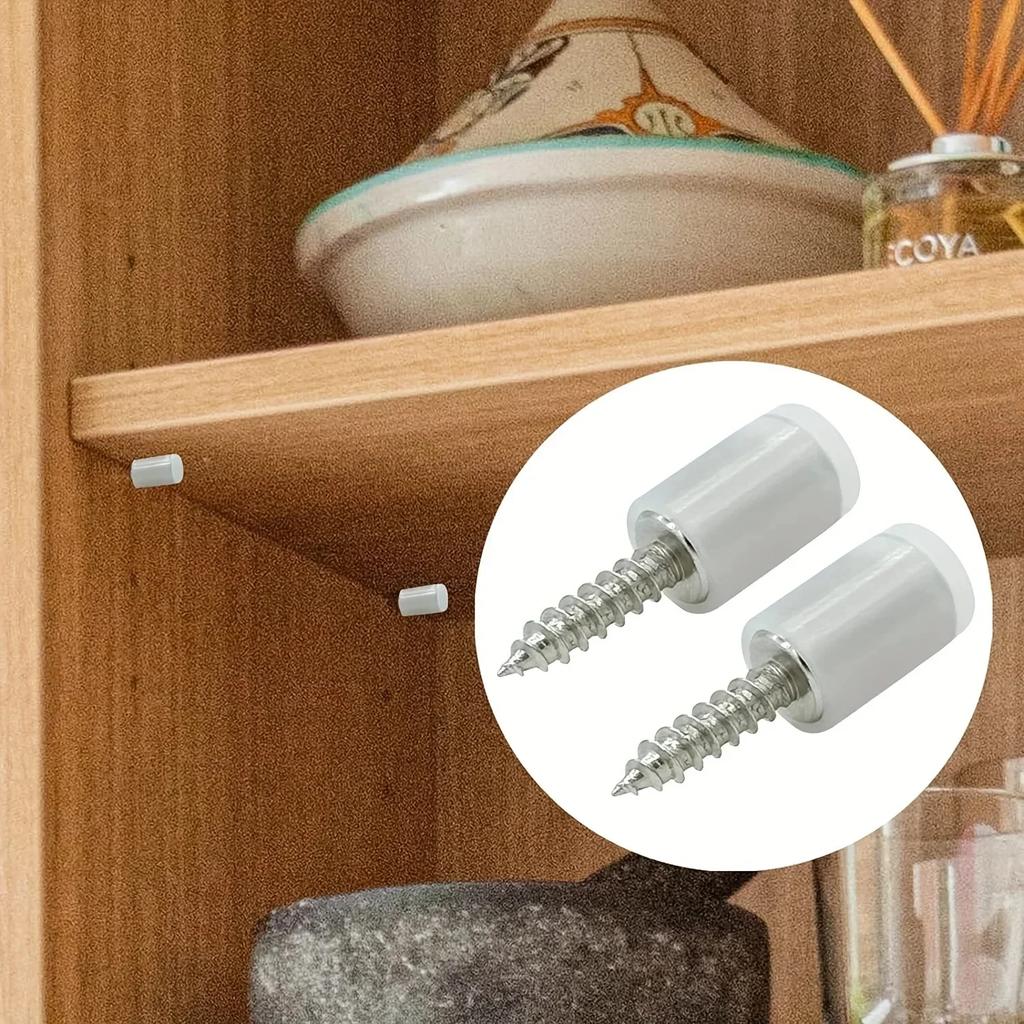 12Set Cross Self-tapping Screw with Rubber Sleeve Laminate Support Homemade Wardrobe Cabinet Glass Hard Nonslip Partition Nail