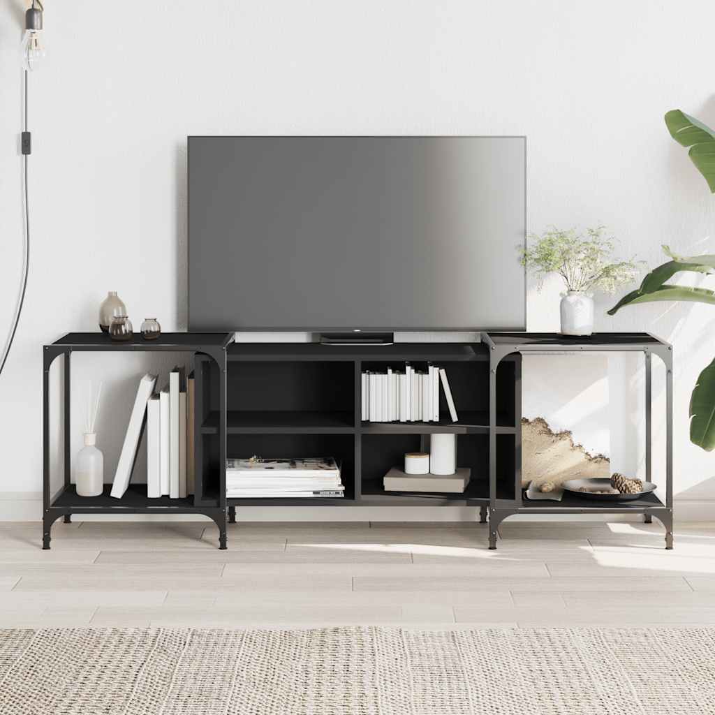TV Stand Black 153 x 37 x 50 cm Engineered Wood