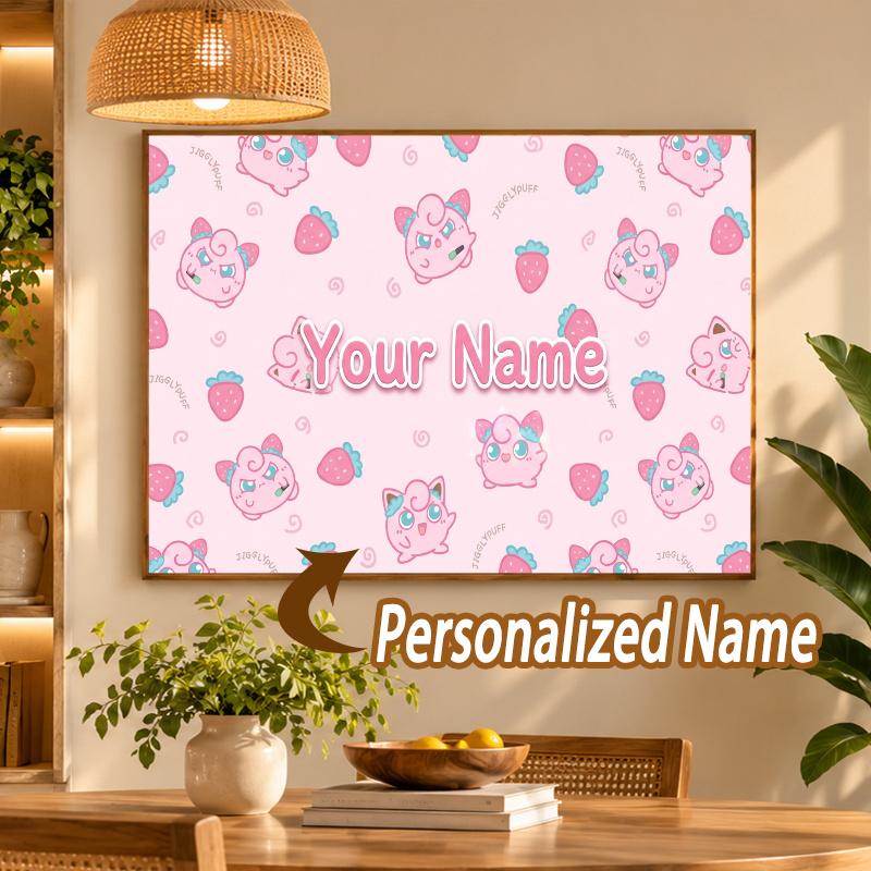 Jigglypuff Custom Name Diamond Painting Personalized 5D Full Drill DIY Diamond Art Home Decor