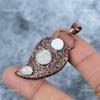 Round Natural Moonstone Copper Unique Electroformed Engagement Pendant Jewelry VP-38