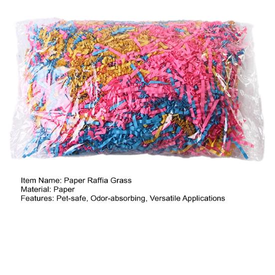 Remplissage de papier découpé en accordéon 100g Raphia de papier Herbe Remplissage de boîte cadeau pour litière pour petits animaux Fournitures pour cage de hamster