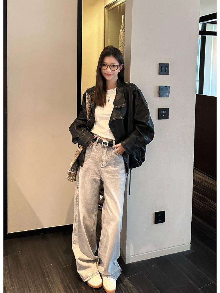 Mousse Warm Fleece Letter Patchwork Long Sleeve Women's Slimming T-shirt, Autumn Versatile Base Layer.