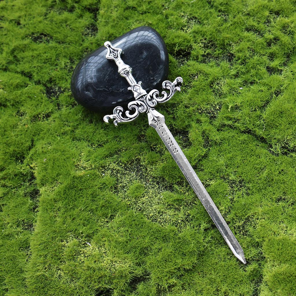 Ethic Dragon Hairsticks Silver Axe Sword Hair Accessories Witch Snake Triple Moon Pentagram Hairpin Hair Stick