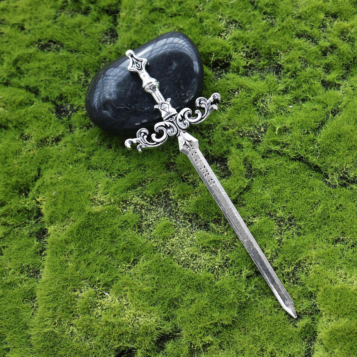 

Этик Дракон Палочки для волос Серебряный Топор Меч Аксессуары для волос Ведьма Змея Тройная Луна Пентаграмма Заколка Шпилька для волос