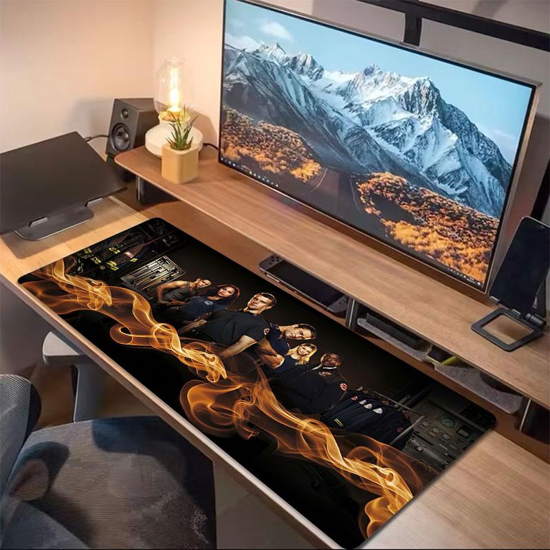 Chicago Fire Large Size Mouse Pad Large Gaming Table Cushion Nonslip Laptop Tablet Big Mousepad Xxl Mat Mini Pc Playmat With Lock Edge