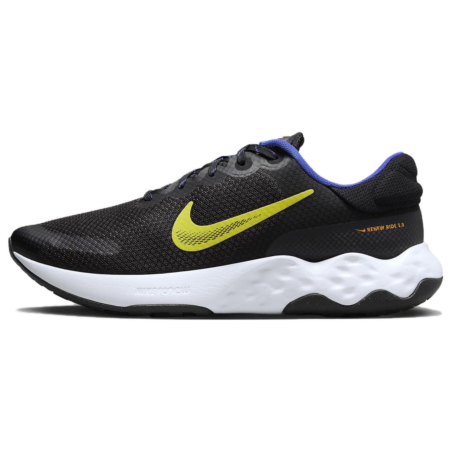 

Nike Renew Ride 3 Черные мужские кроссовки высокого напряжения Racer-Blue Sundial DC8185-008