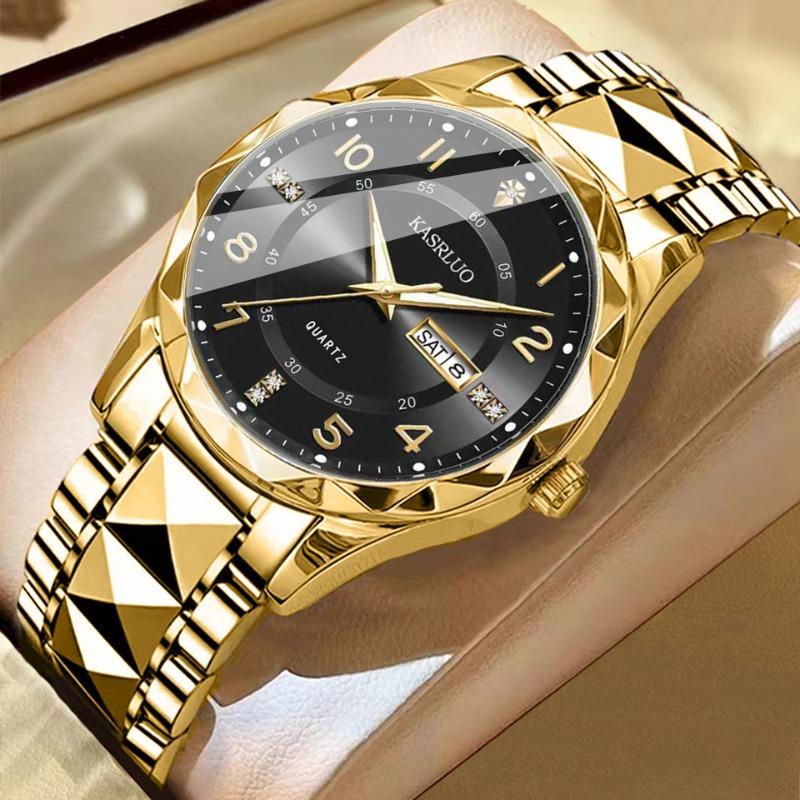 Neue Original Herrenuhr Doppeltkalender Mode Wasserdicht Leuchtend Business Premium Mechanische Quarz Uhr Herrenuhr