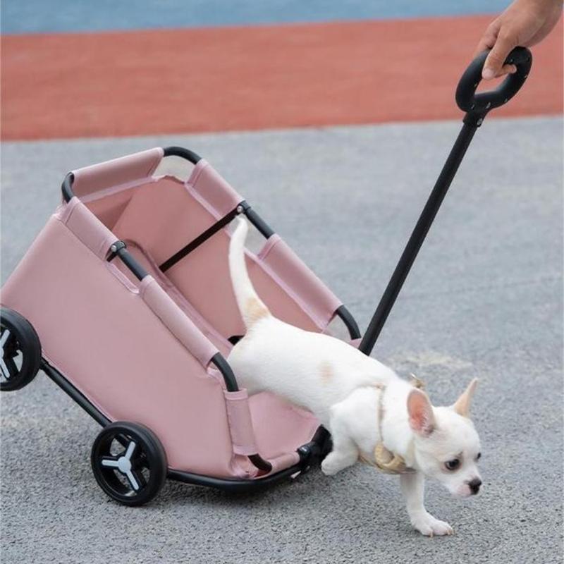 Cats-in-bag Carriers for Puppies Carry Cart Outdoor Travel Shoulder Carriers Sightseeing Bag Trolley Wheel
