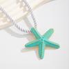 Choker Starfish Earrings Stud Colorful Beach Jewelry Set Vintage Star Necklace  Girls