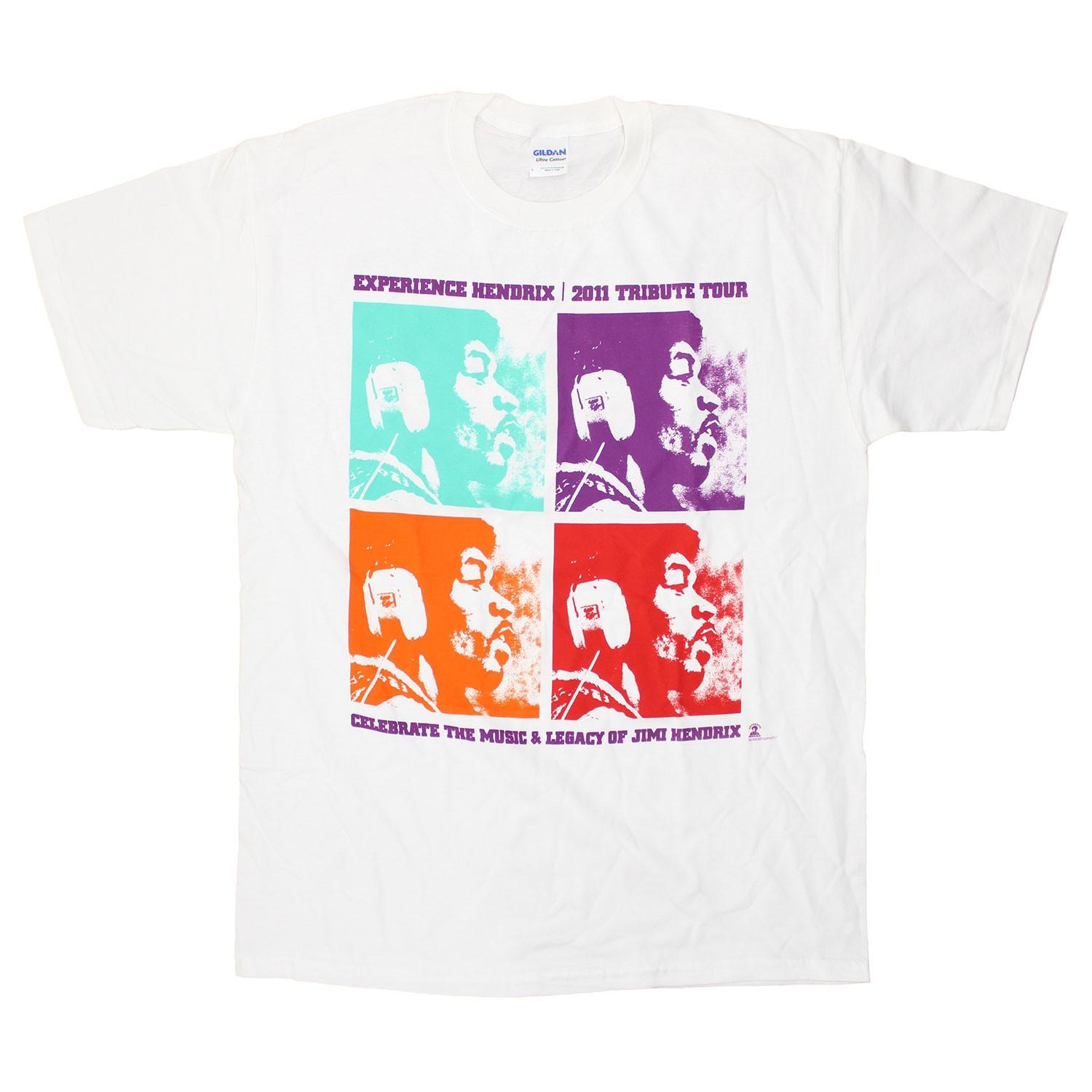 Men s Jimi Hendrix 2011 Tribute Tour Tee T-Shirt Mens Womens Tees Top  White S