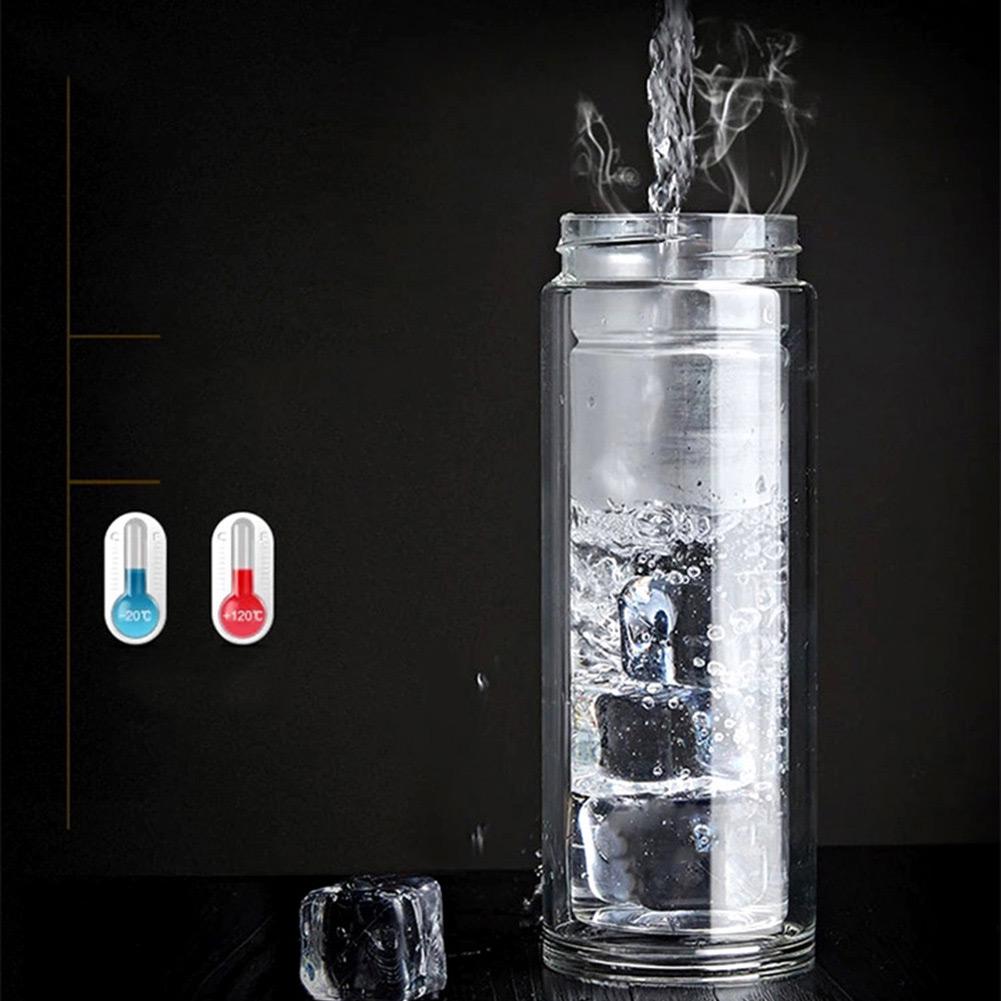 300/400ML Tea Water Bottle Portable Glass Double Wall Tea Water Cup Infuser Tumbler Drinkware Water Bottle With Tea Filter