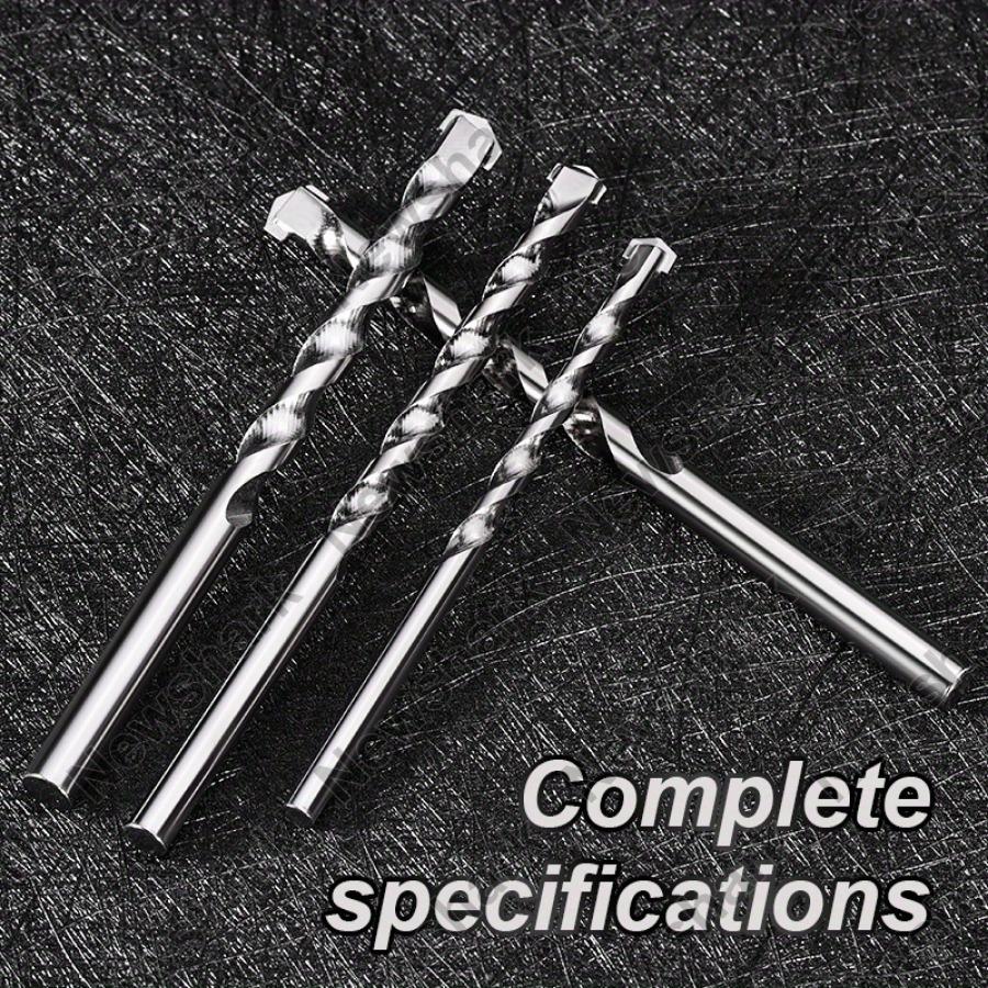 1 Set Multi Functional Concrete Wall Cement Brick Drill Bits Alloy Impact Drill Bits Straight Shank Construction Drill Bits
