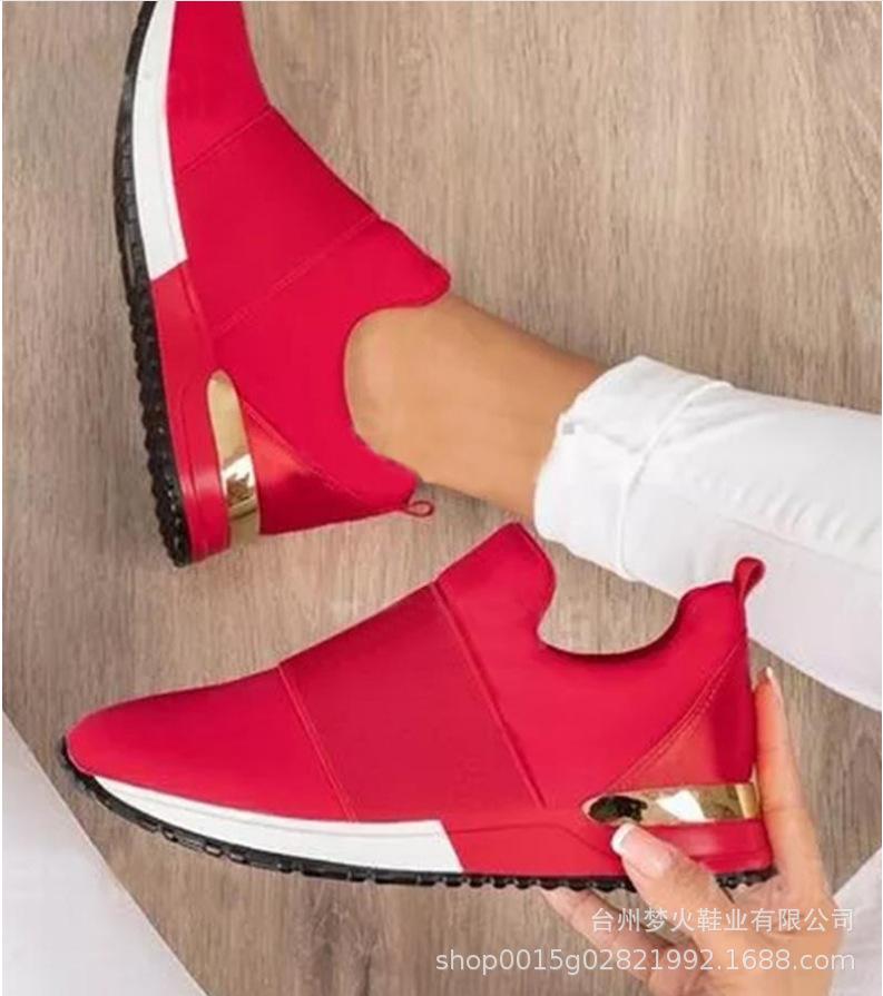 

Осень новые дышащие сетчатые спортивные повседневные туфли легкие туфли из летучей ткани уличная женская обувь 35 красный