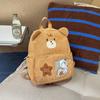 Cartoon Bear Kindergarten Schoolbag Corduroy Backpack for Primary School Students