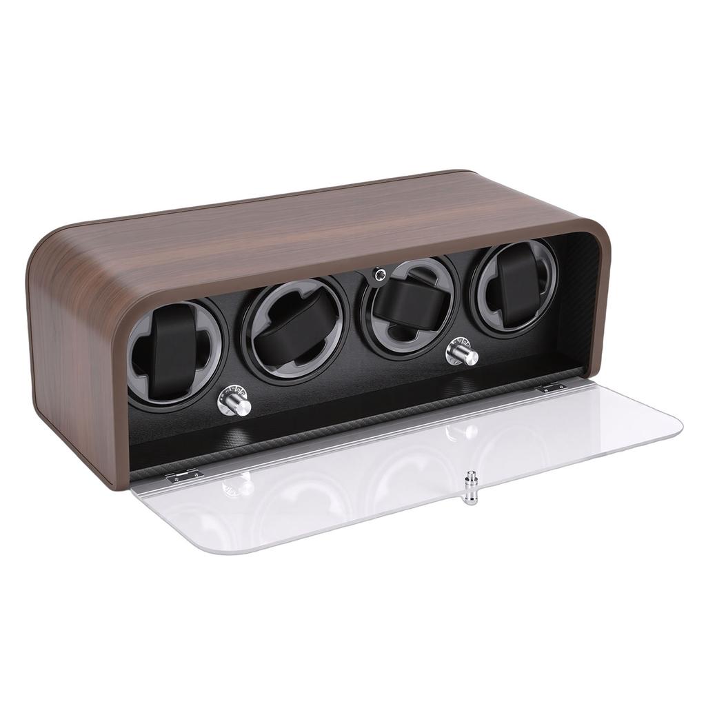 Automatic Watch Winder with LED Light Mechanical Watch Winding Box for Maintenance 5 Modes 4 Watch Positions